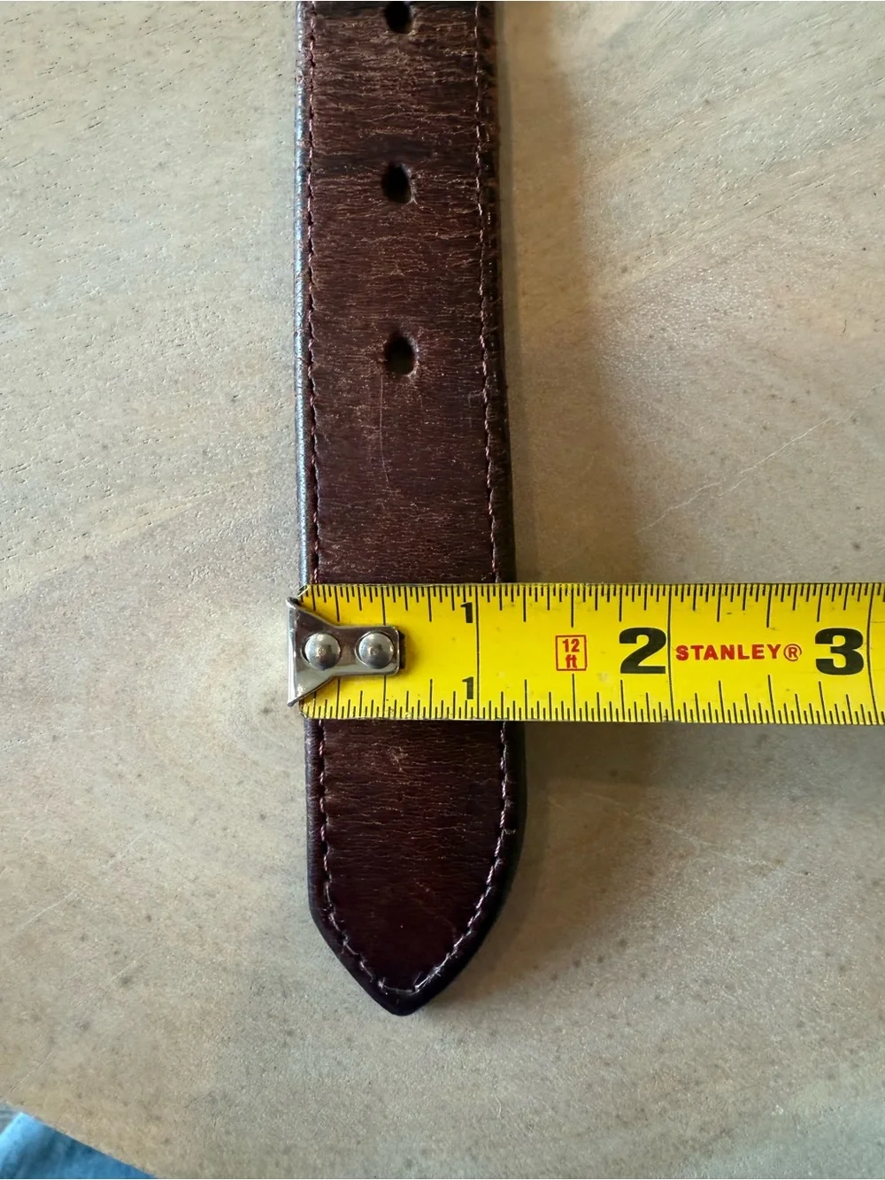 Vintage Western Unisex Tooled Brown Leather Belt with Silver Concho Accents